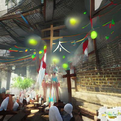 Religious Festival with Flickering Lights: CryEngine Style