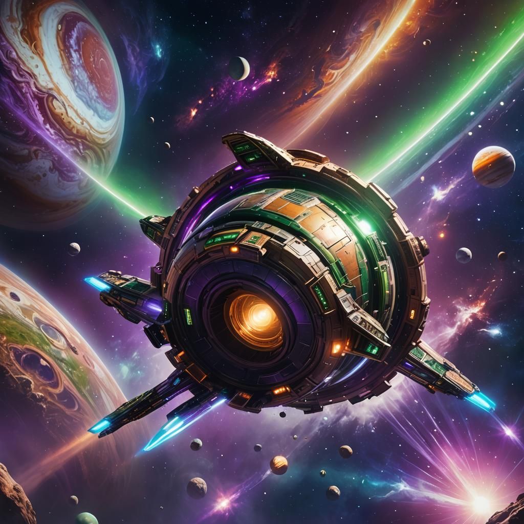 Jupiter 2 Spaceship Fleet Orbiting Gas Giant