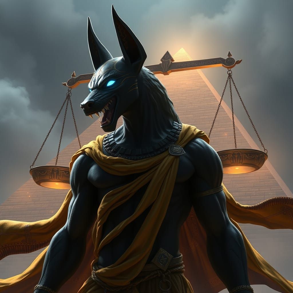 Anubis: God of Afterlife in Anime Style