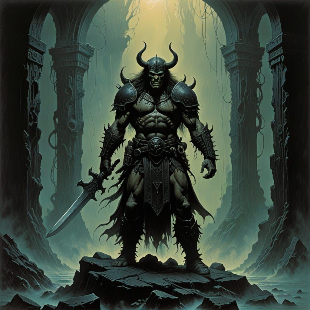 Conan Defies the Eldritch Horror of Cthulhu in a Dark, Fanta...