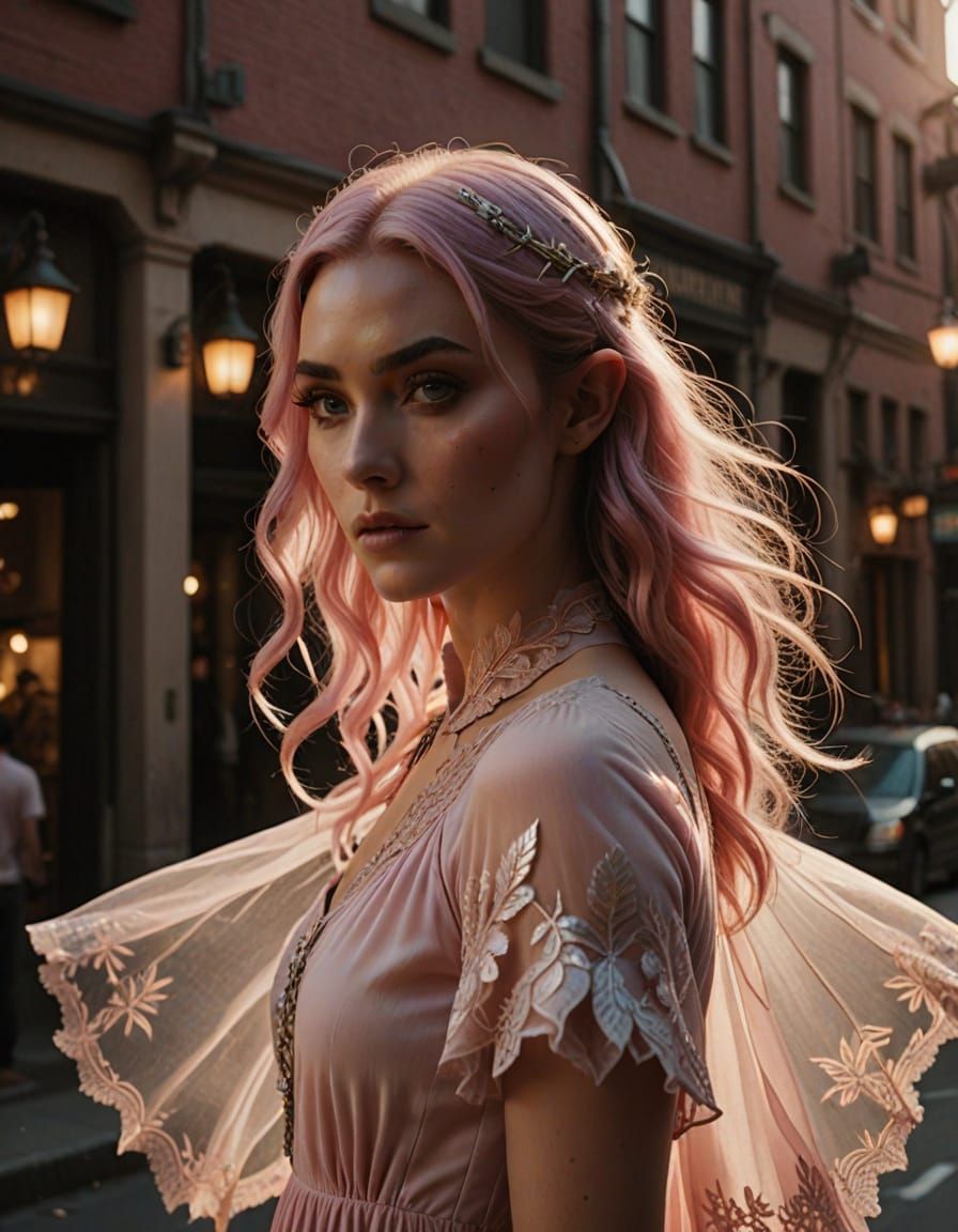 Whimsical Cinematic Masterpiece of Confident Elf Woman