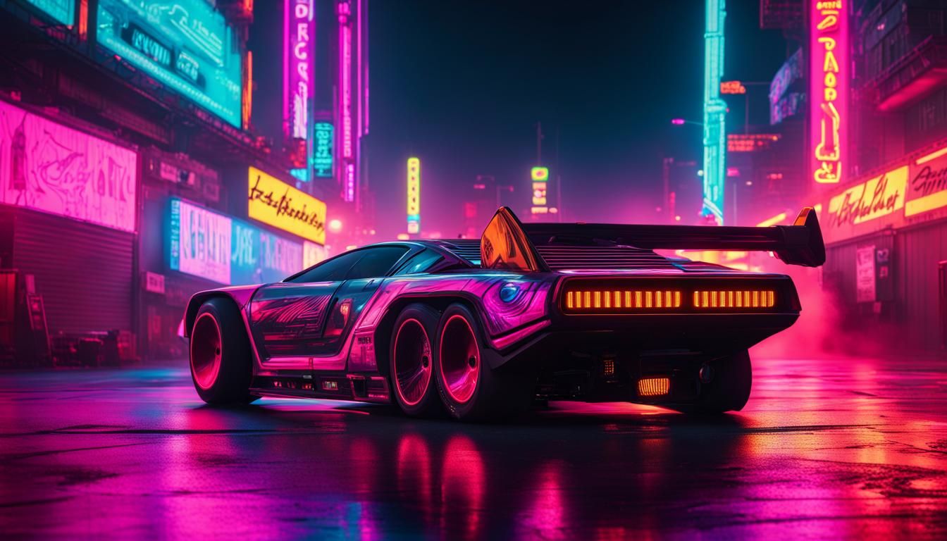 Cyberpunk 2099 Drag Race in Neon Cityscape
