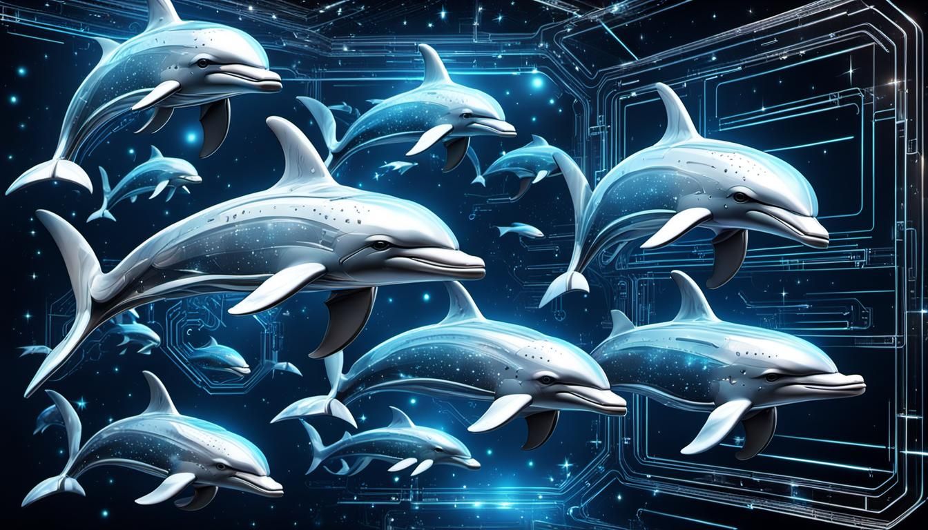 Cybernetic Dolphins with Holographic Implants in Space