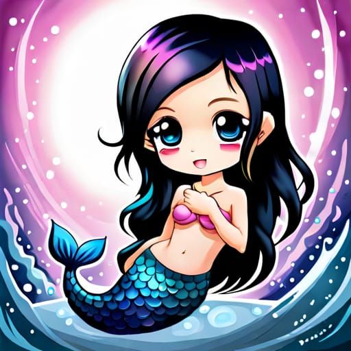 Chibi Mermaid Illustration