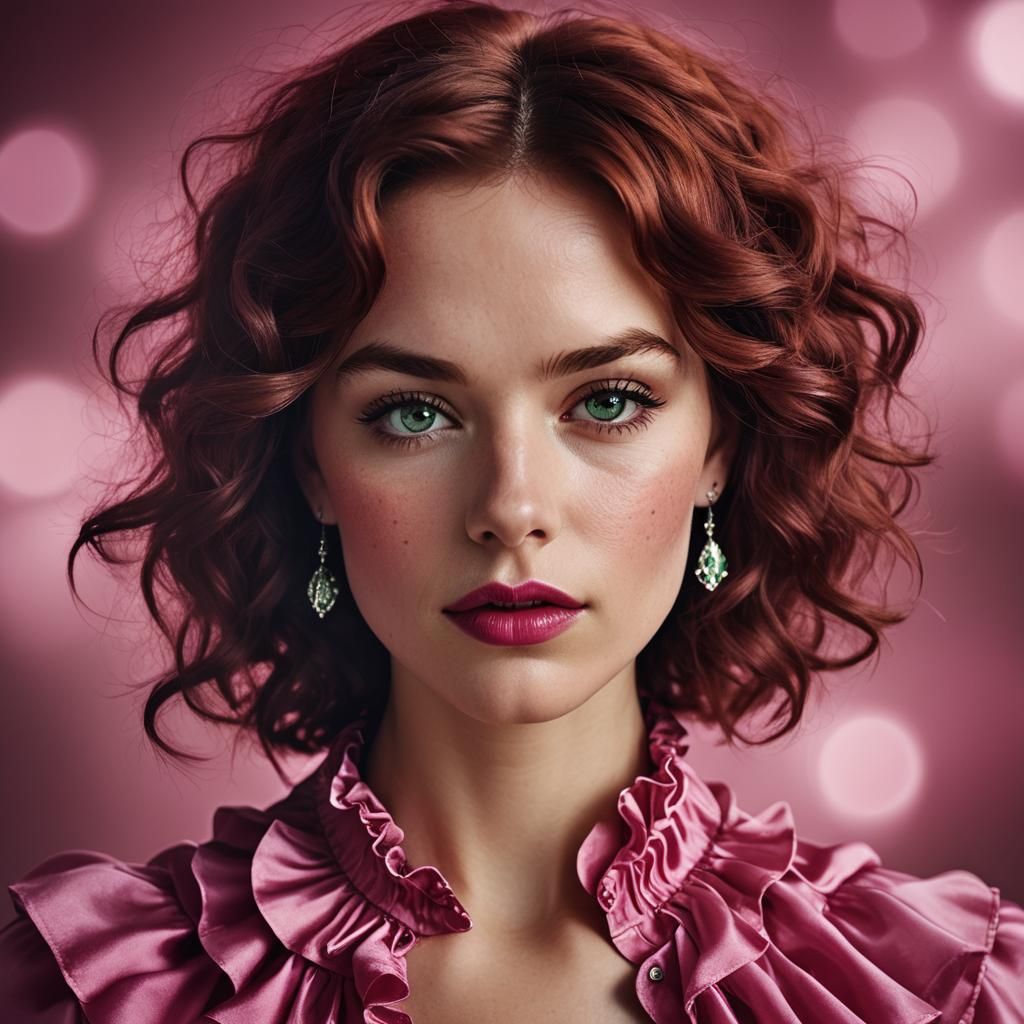 High-Fashion Portrait of Woman with Red Hair