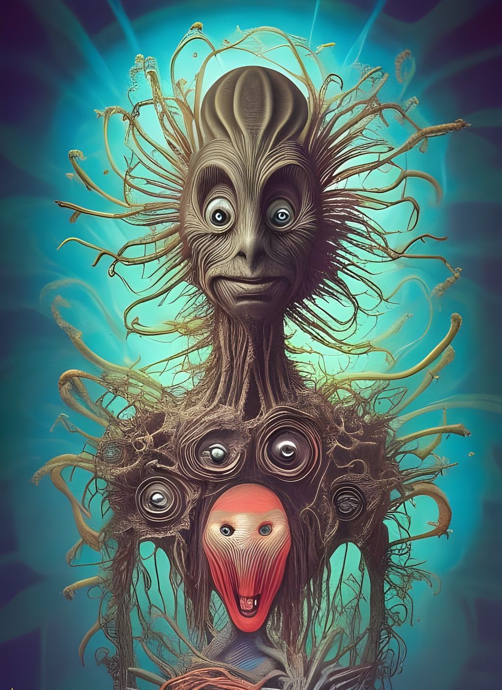 Arcane Alien Portrait in Dr. Seuss Style