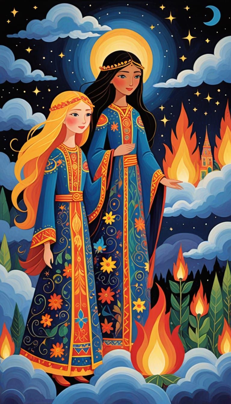 Vibrant Desert Journey with Whimsical Guidance