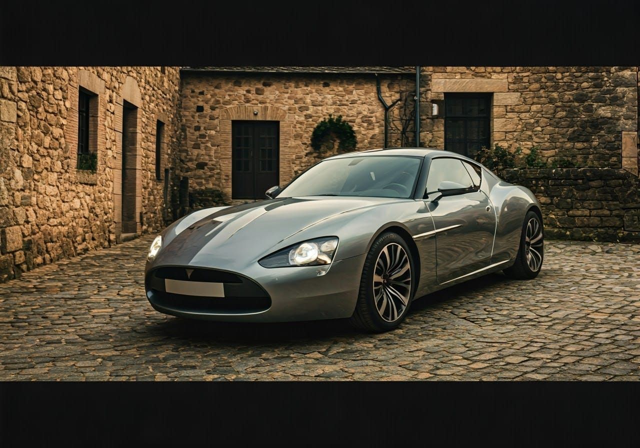 Sleek Silver Citroën DS19 Zagato Concept in Golden Hour Ligh...