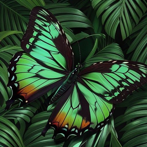 Green Butterflies in Subtropical Forests