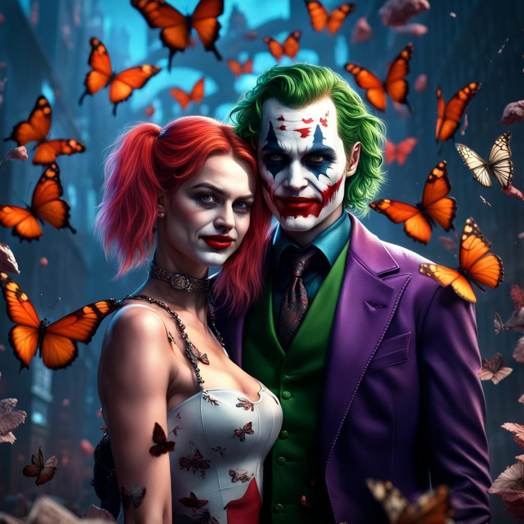 Joker and Harley Quinn in a Love Scene