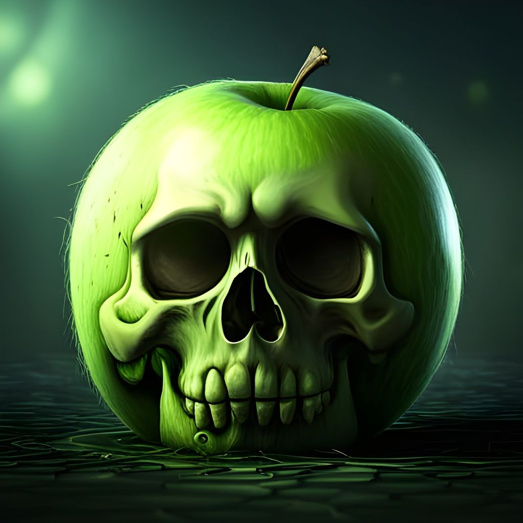Intricately Detailed Skull Apple in 3D