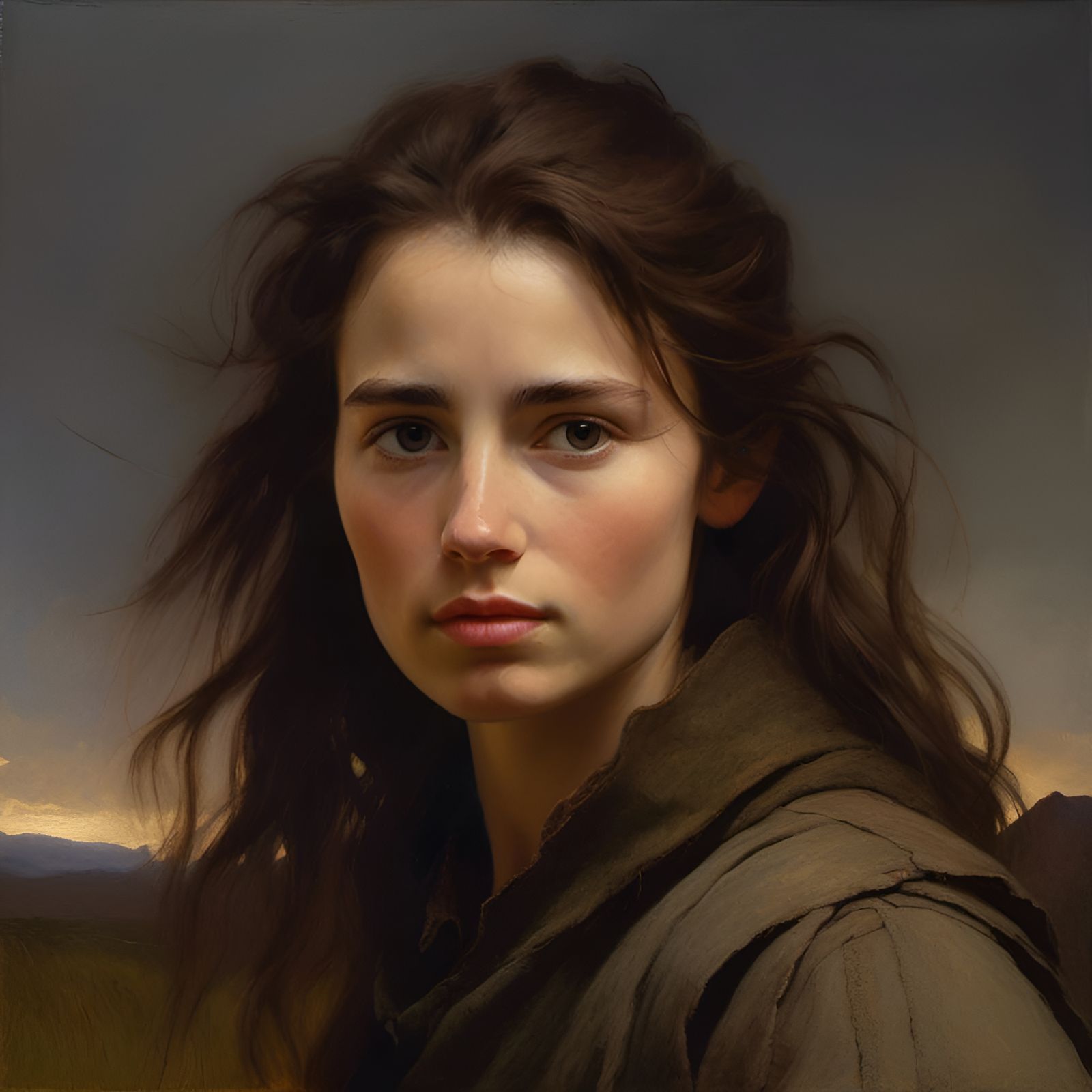 Female Dunedain Ranger in Middle Earth: Tonalist Painting
