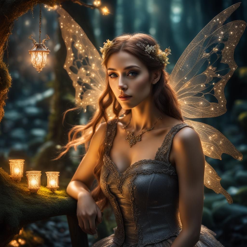 Beautiful fairy at home in her village