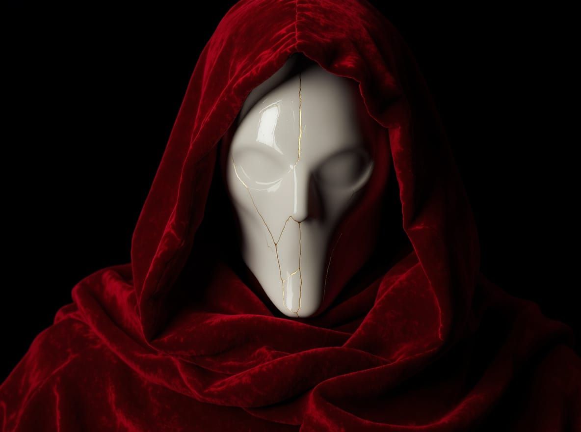 Porcelain Warrior Portrait in Dark Fantasy Style