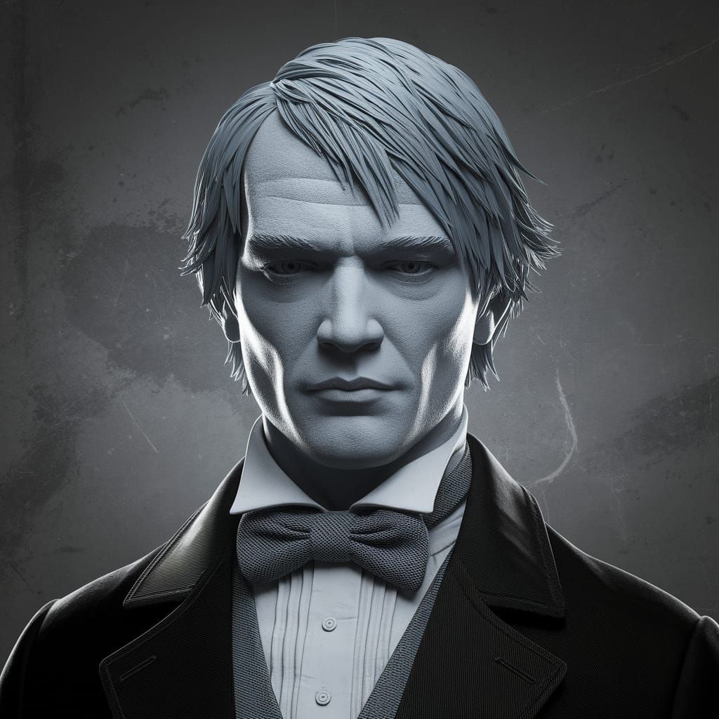 Ethereal Portrait of a Mysterious Gentleman in a Cyberpunk A...