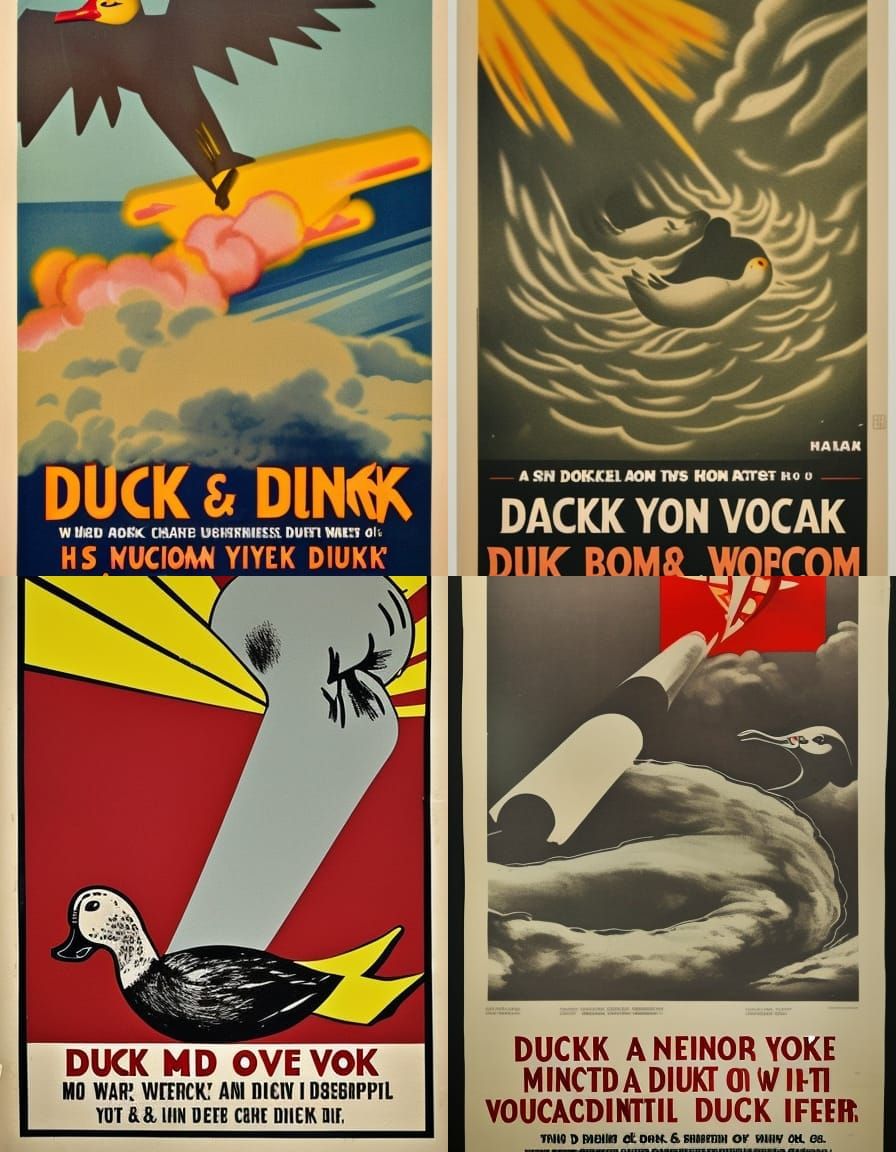 WWII "Duck and Cover" Propaganda Poster