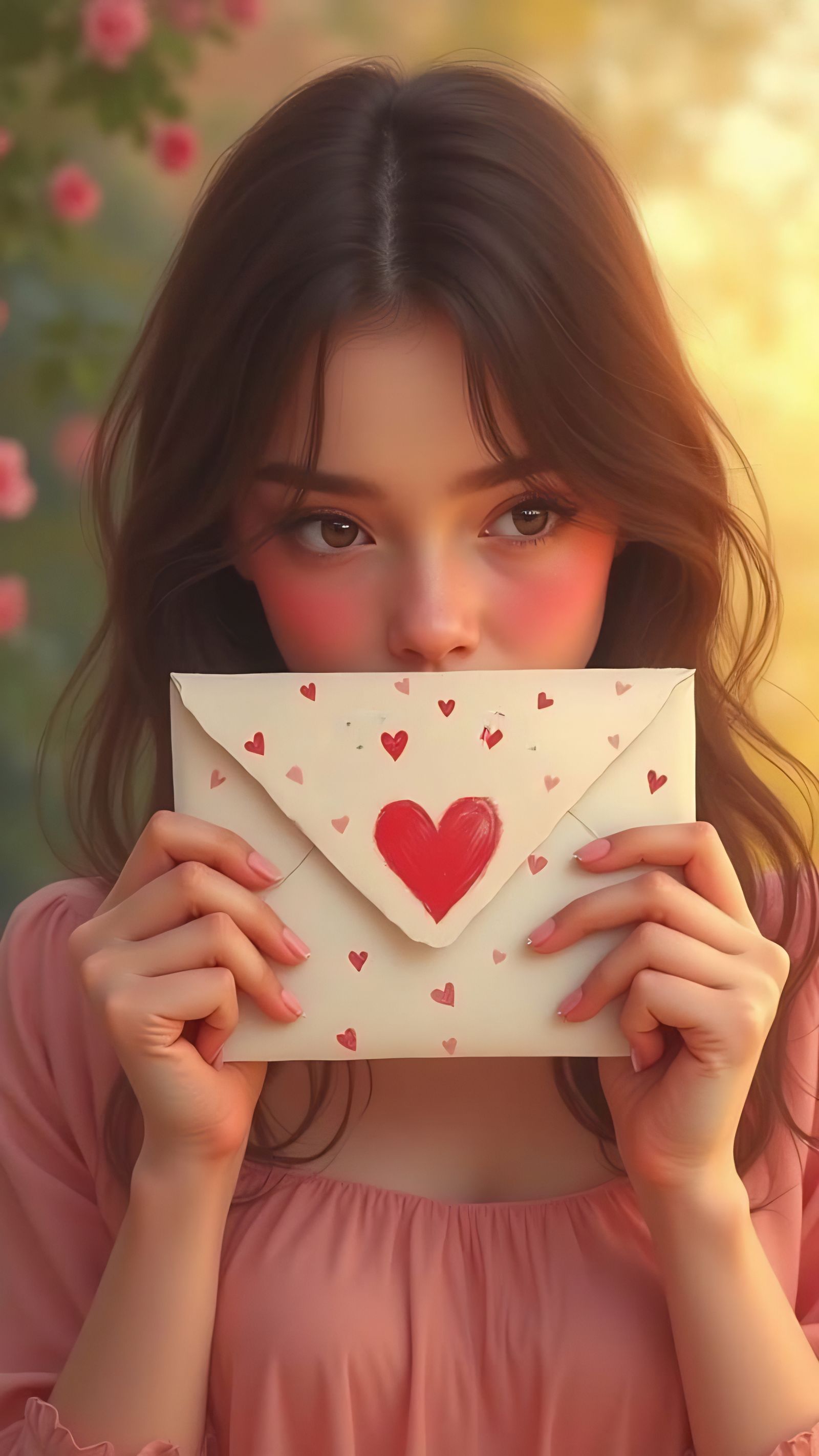 Romantic Moment of Tenderness in a Sunlit Garden