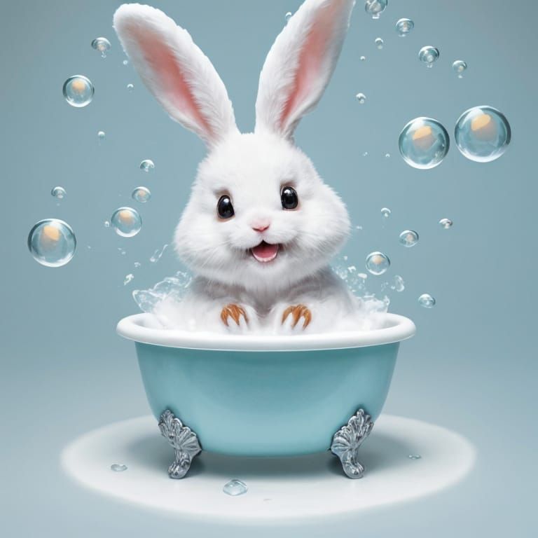 Baby Rabbit's Bubble Bath Escape