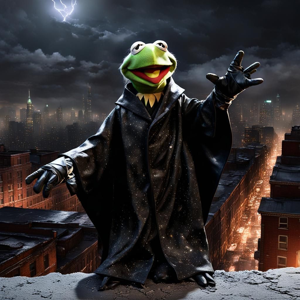 Kermit the Frog as Dark Anime Wizard
