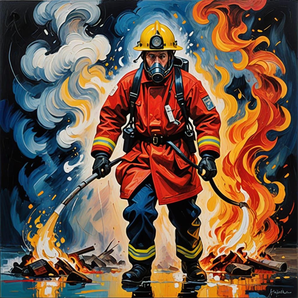 Brave Dalmatian Firefighter Battles Flames with Vigor and Pa...