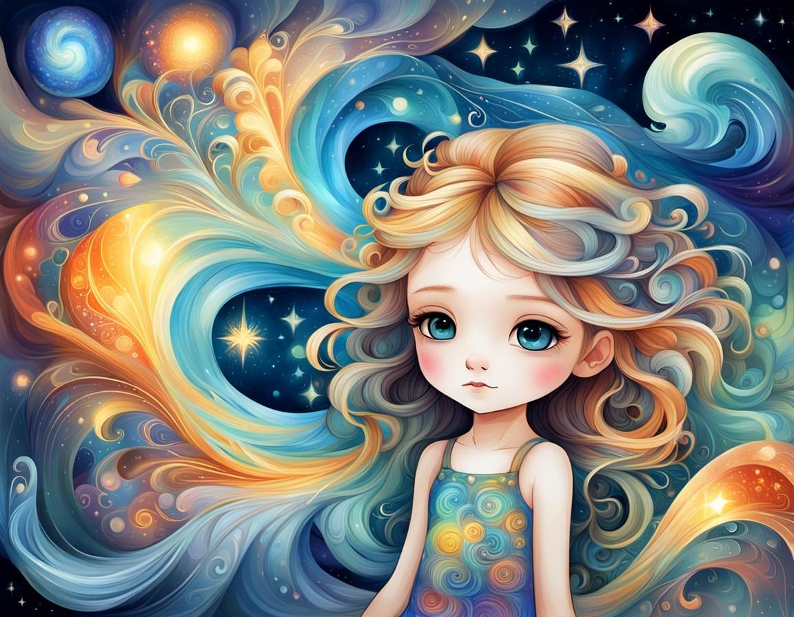 Chibi Adorable: Love in Light, Oil and Watercolor