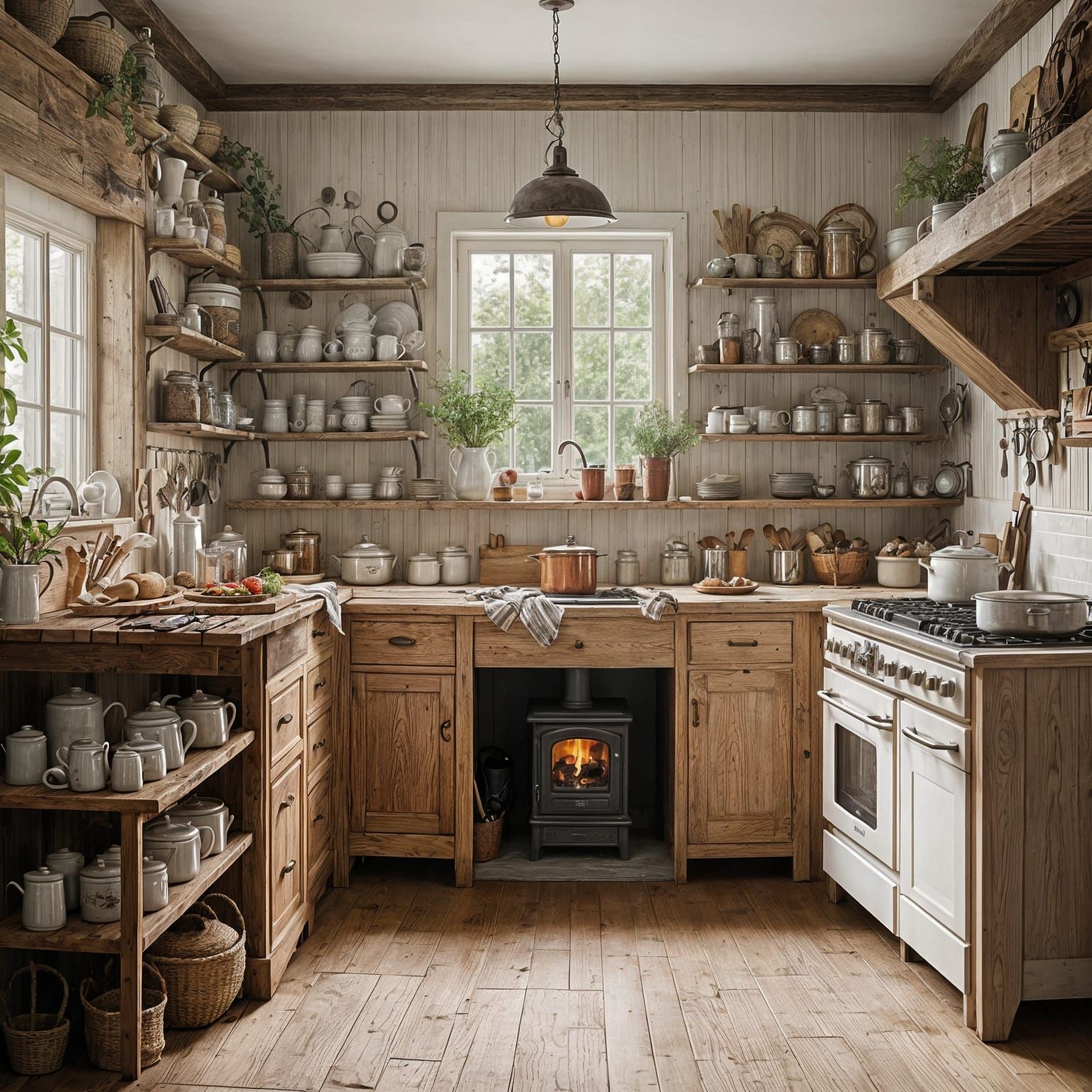 Cozy Nordic Kitchen in Vermeer Style