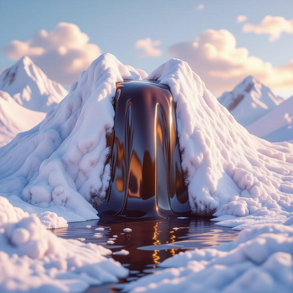 Chocolate Waterfall on Sugar Mountain: Hyperrealistic Dreams...