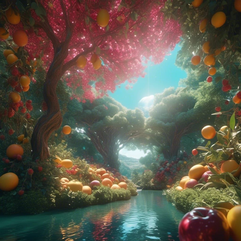 Garden of Eden with Fruits and Vegetables