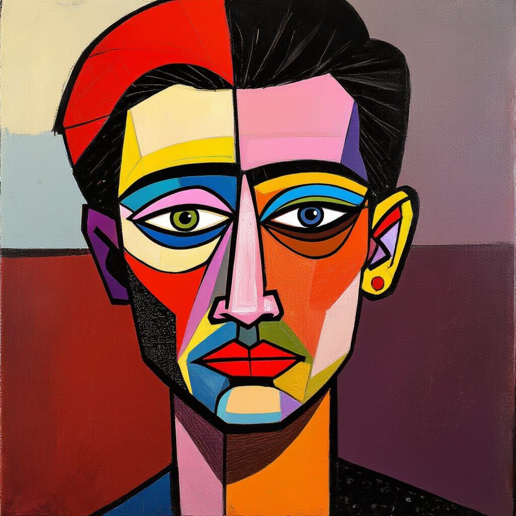 Fierce Red Aged Pink Abstract Art