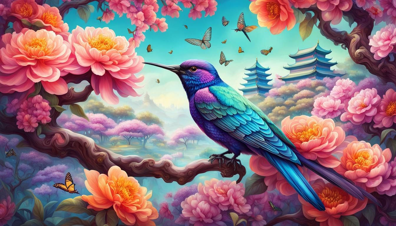 Qing Dynasty Prince in an Oriental Garden