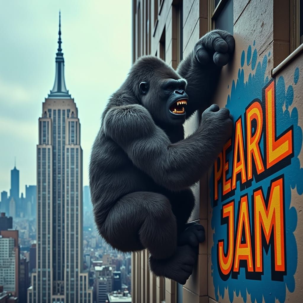 King Kong Graffiti Art Deco Skyline