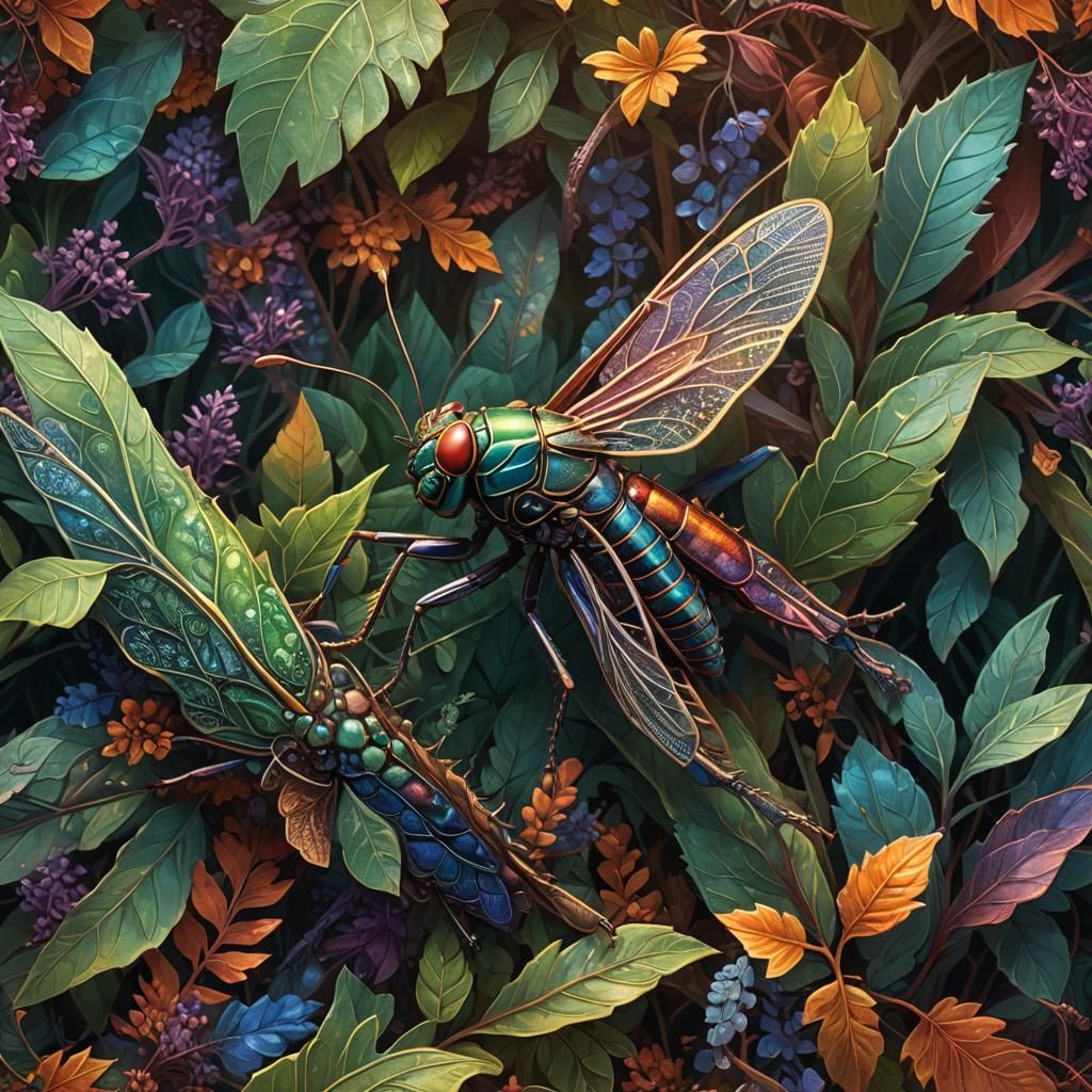 Cricket in a Fantastical World: Detailed Matte Painting