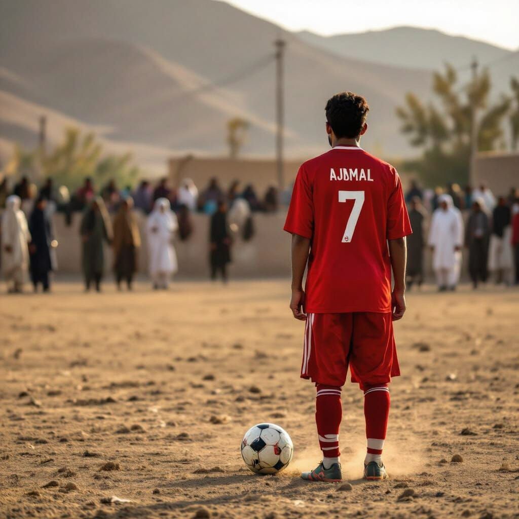 Afghan Football Field in Warm Evening Light