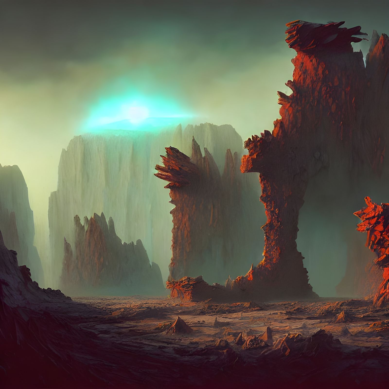 Alien World Ruins: Sci-Fi Landscape Photography