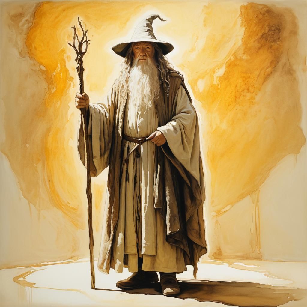 Gandalf the White: Oil Painting Portrait in Renaissance Styl...