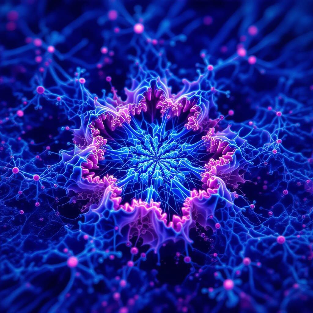 Microscopic Cellular Division: Fractal Art