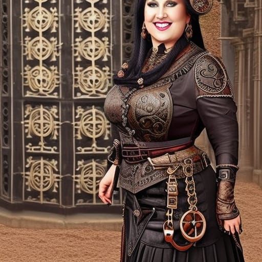 Photorealistic Steampunk Goth Woman Portrait