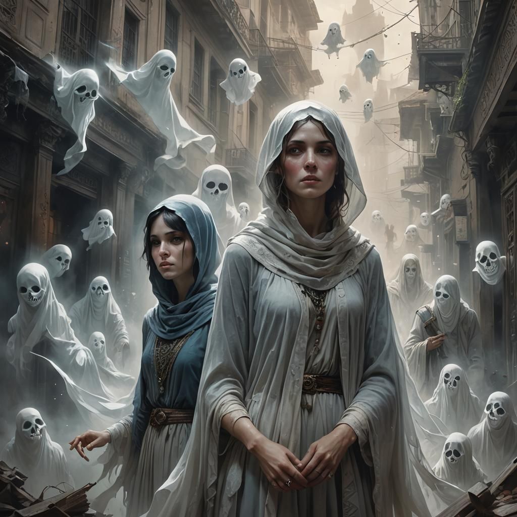 Ethereal Ghost Story in Gothic Fantasy Style