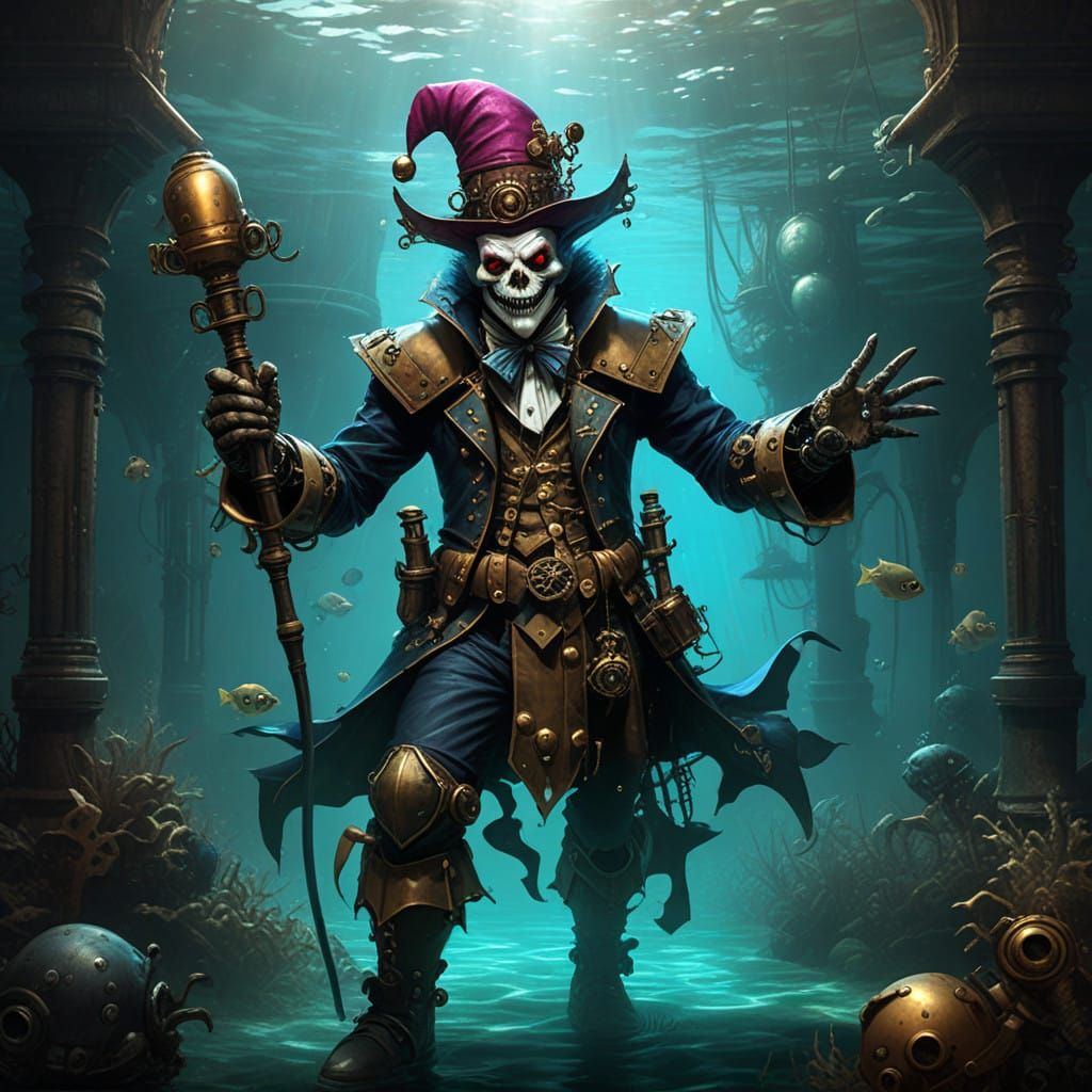 Steampunk Jester Unveils Oceanic Secrets