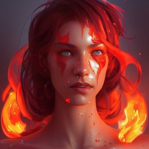 Fiery Portrait of Anger in Detailed Concept Art