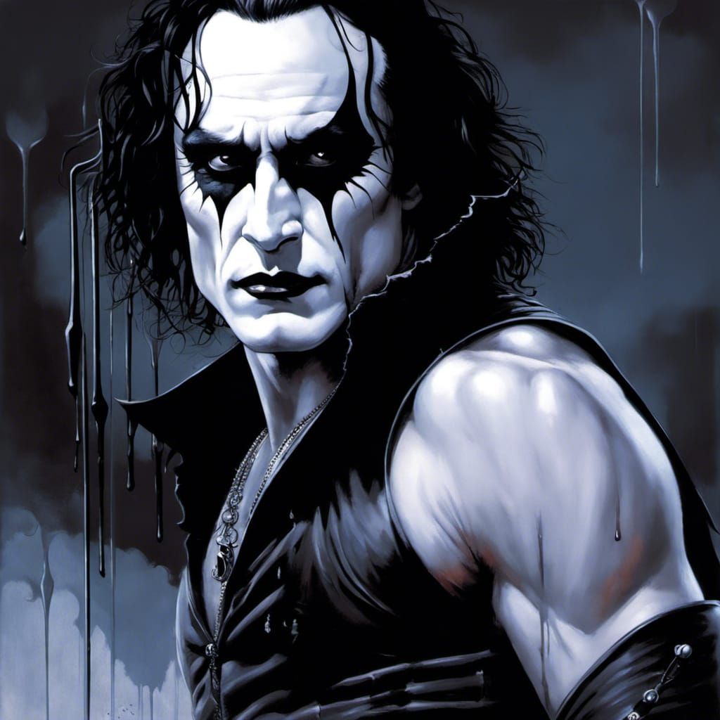 The Crow Inspired Goth Art in Alcohol Ink Style