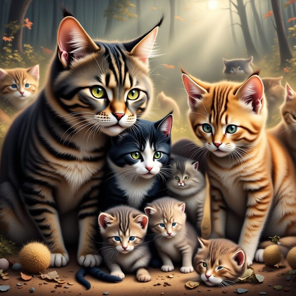 Mother Cat Carries Kitten to Litter