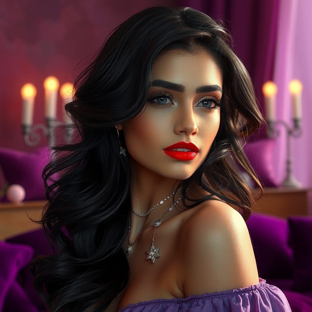 Elegant Syrian Woman Portrait in Modern Style