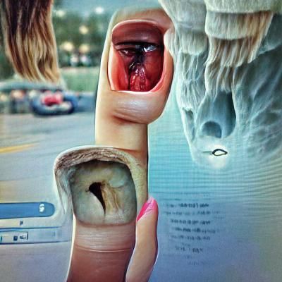 Surreal Finger Emerges From Eye in Tooth