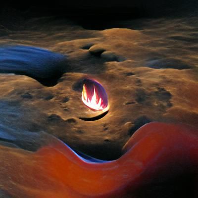 Fiery Moon: Celestial Body Ablaze