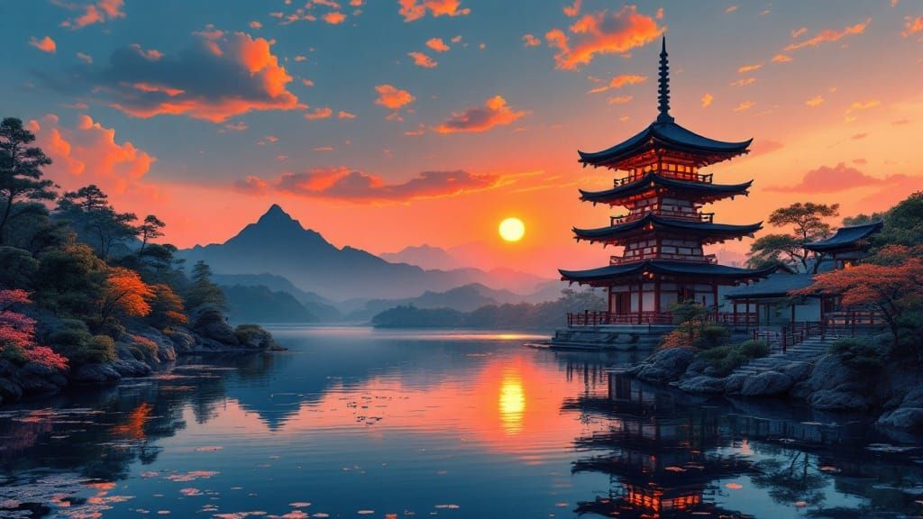 Surreal Shinto Dreamscape in Digital Art