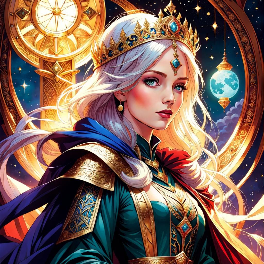 Medieval Sci-Fi Princess in Graphic Novel Style
