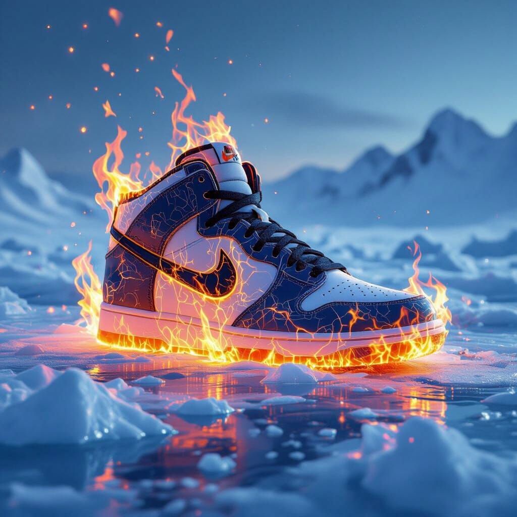 Fiery Nike Sneaker Melts Ice Tundra
