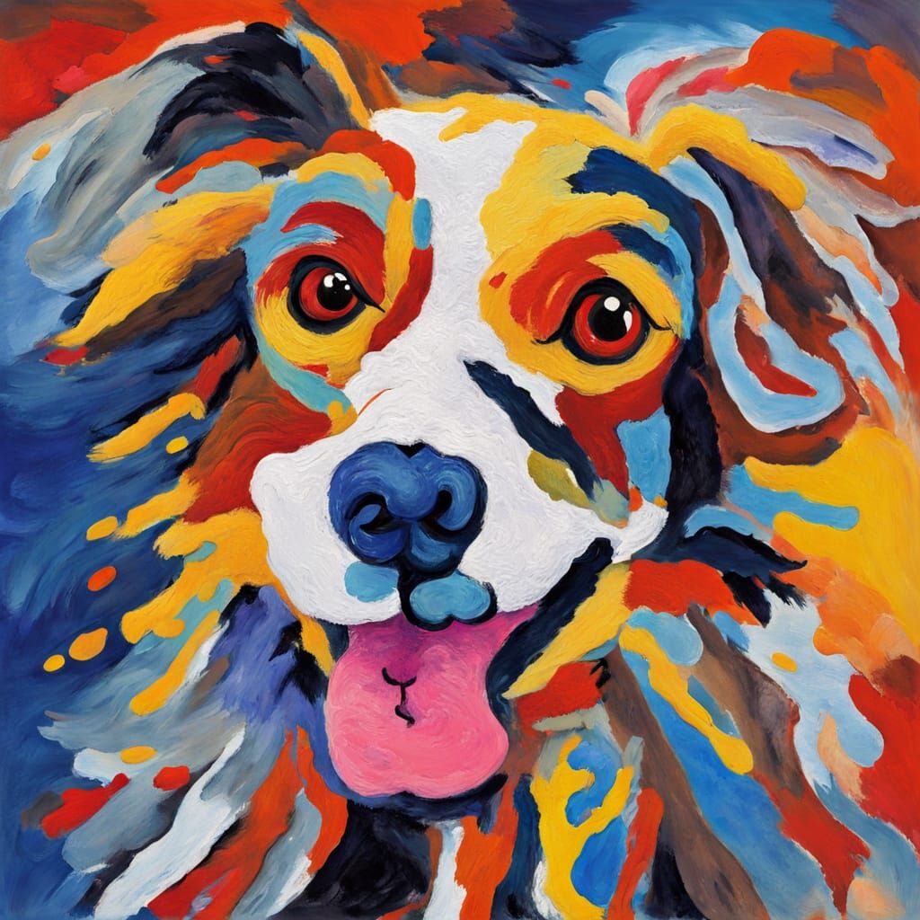 Dog Dreams as Gouache Impressionist Masterpiece