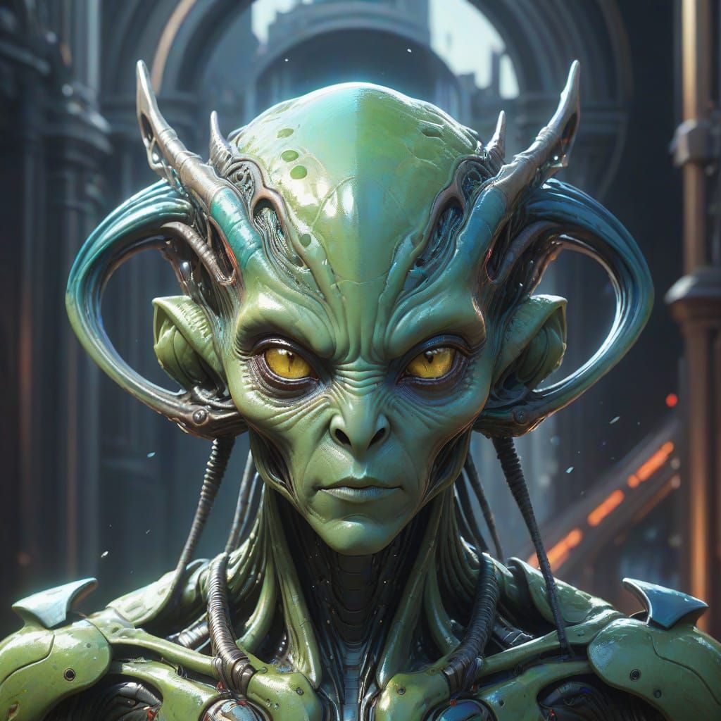 Anime Alien Concept Art Portrait